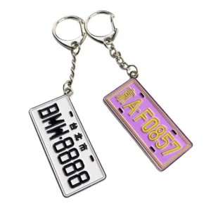 Zinc Alloy License Plate Keychain