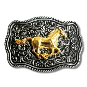 Two Tone Metal Cowboy Belt Buckle