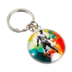 Metal Soccer Player Keychain