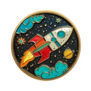 Soft Enamel Rocket Metal Coin