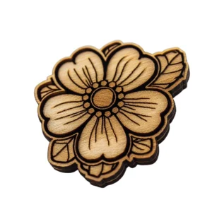 Laser Engraved Wooden Lapel Pin