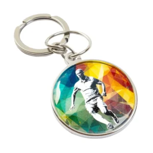 Metal Football Keychain
