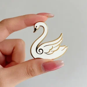 White Swan Enamel Lapel Pin