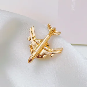 Gold-plated Airplane Lapel Pin
