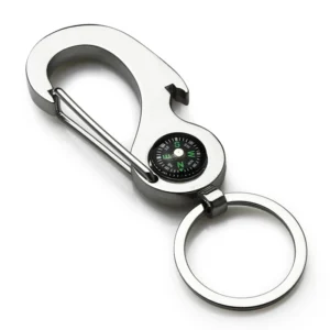 Keychain Travel Gifts Outdoor Compass Carabiner Creative Multi-function Bottle Opener Waist Hanging Spring Keychain Practical