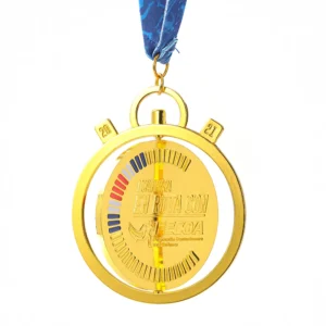 Gold-plated Rotating Sports Medal