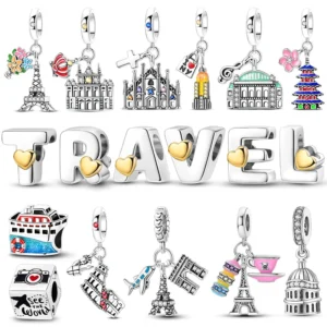 Silver Eiffel Tower Charm Pendant