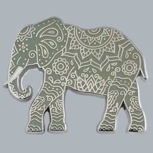 Elephant Henna Enamel Lapel Pins