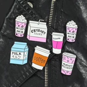 Cartoon Drink Enamel Lapel Pins