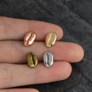 Vintage 3d Coffee Bean Enamel Lapel Pin