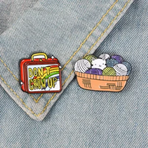 Colorful Cartoon Cat Enamel Pin