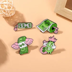 Enamel Money-shaped Lapel Pins