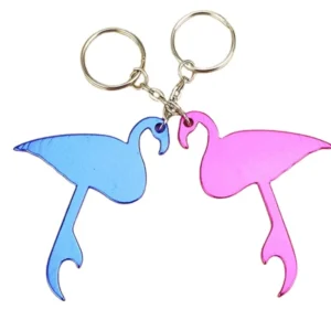 Pink Flamingo Bottle Opener Keychain
