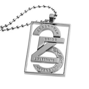 Stainless Steel Number Pendant Necklace