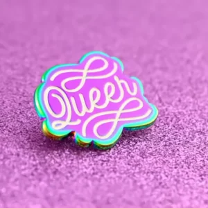Rainbow Plated Enamel Brooch Pin