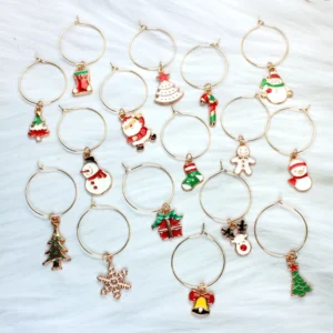 Christmas Wine Glass Charms Set