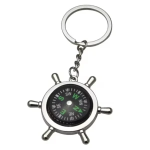Wholesale Nautical Anchor Compass Keychain Portable Mini Compass Backpack Pendant Key Ring Outdoor Pendant Ball Compass