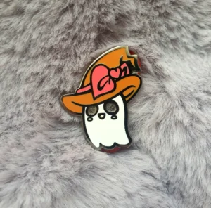 Ghost Glitter Enamel Lapel Pins