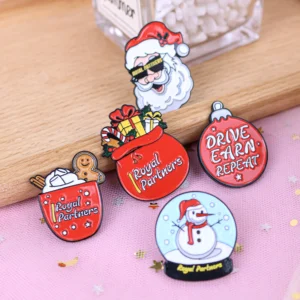 Christmas Gift Customization Metal Pin Customized Hard Enamel Pin Badges Christmas Set Cute Cartoon Metal Lapel Pin Badge