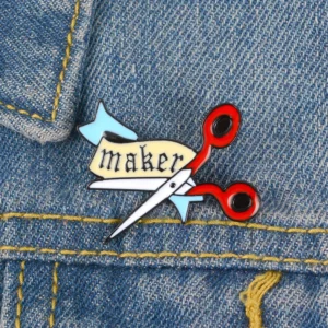 Customizable Scissors Enamel Lapel Pin