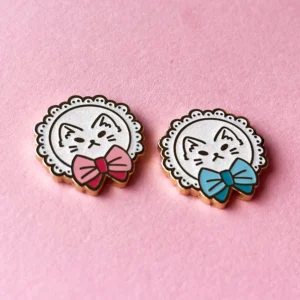 Two Cats Enamel Lapel Pins