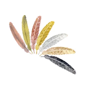 Gold Metal Feather Bookmark