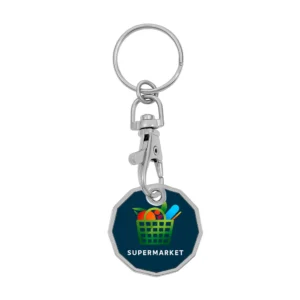 Metal Trolley Coin Keyring