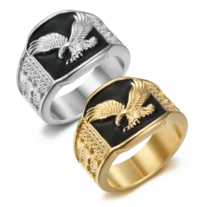 Stainless Steel Eagle Ring for Men
