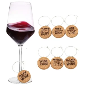 Eco-friendly Cork Wine Glass Charms