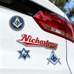 Gold-plated Masonic Car Emblem Badge