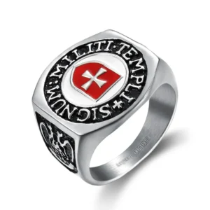 Stainless Steel Masonic Knights Templar Ring