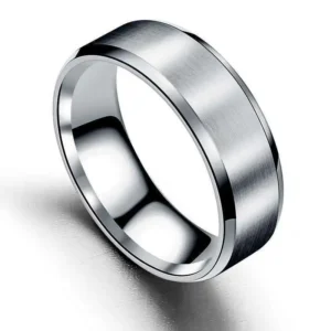 Tungsten Steel Matte Finish Couple Ring