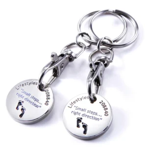 Metal Trolley Token Keychain