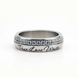Stainless Steel Cz Eternity Band Ring